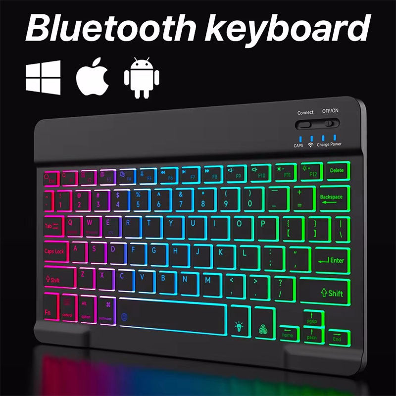 Tastiera Bluetooth RGB Wireless | Retroilluminazione Colorata per PC, Tablet e Smartphone