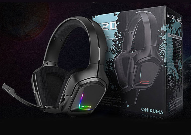 Cuffie Gaming RGB con Microfono | Headset Cablate K20 in ABS per PC e Console