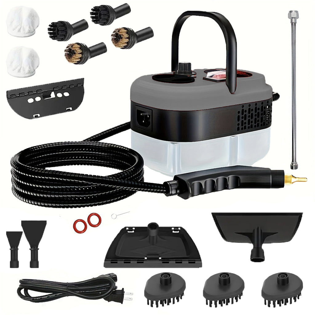Pulitore a Vapore Portatile 2500W con 12 Accessori – Pulizia Profonda per Casa, Auto, Bagno e Cucina