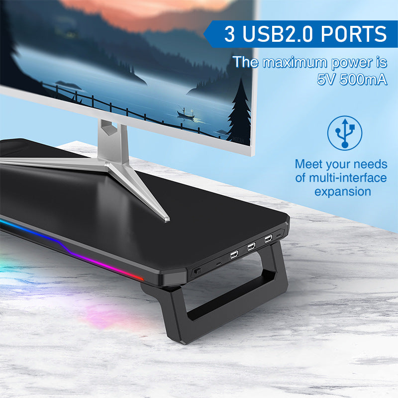 Stand RGB per Laptop e Monitor | Supporto Ergonomico con HUB USB