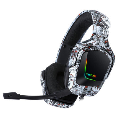 Cuffie Gaming RGB con Microfono | Headset Cablate K20 in ABS per PC e Console