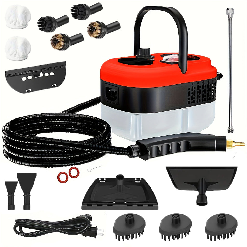 Pulitore a Vapore Portatile 2500W con 12 Accessori – Pulizia Profonda per Casa, Auto, Bagno e Cucina