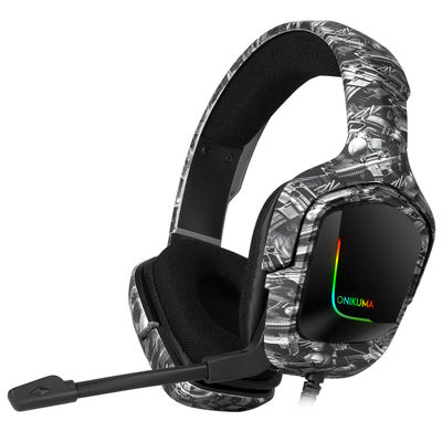 Cuffie Gaming RGB con Microfono | Headset Cablate K20 in ABS per PC e Console