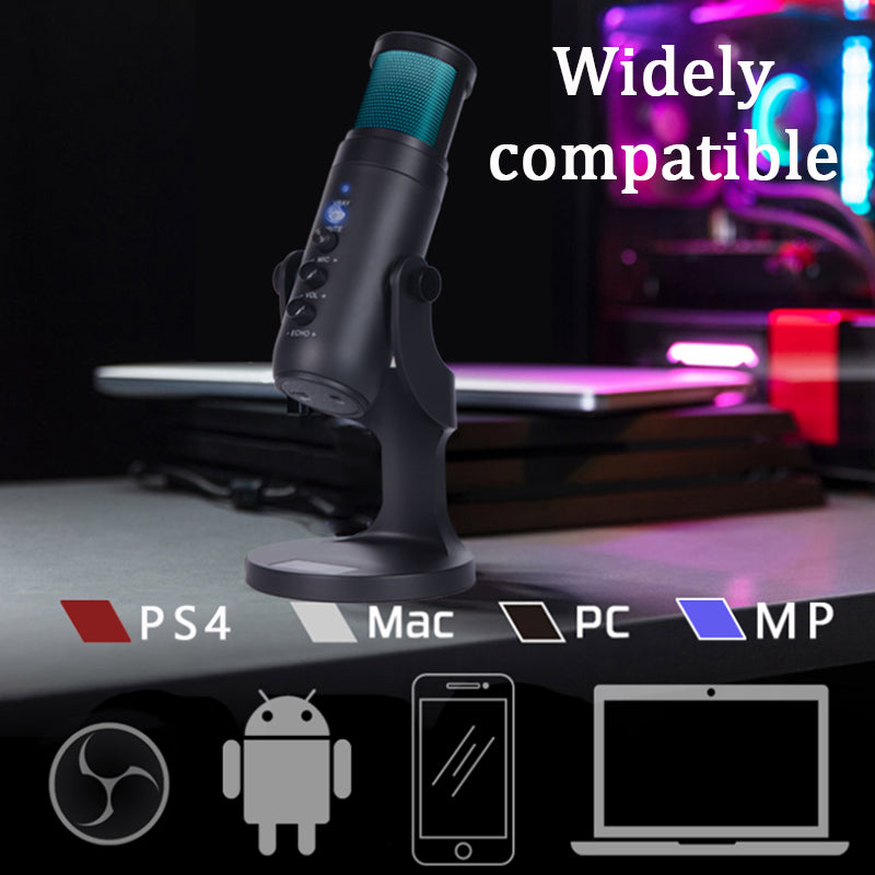 Microfono a Condensatore RGB USB per Gaming e Streaming | Audio Professionale Plug & Play