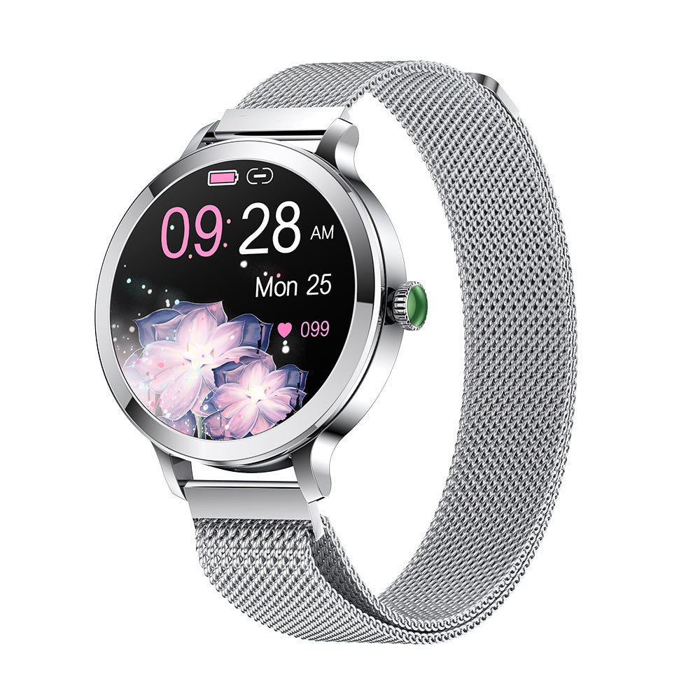Smartwatch Donna AMOLED con Chiamate Bluetooth, Monitor Salute e Cinturino in Acciaio