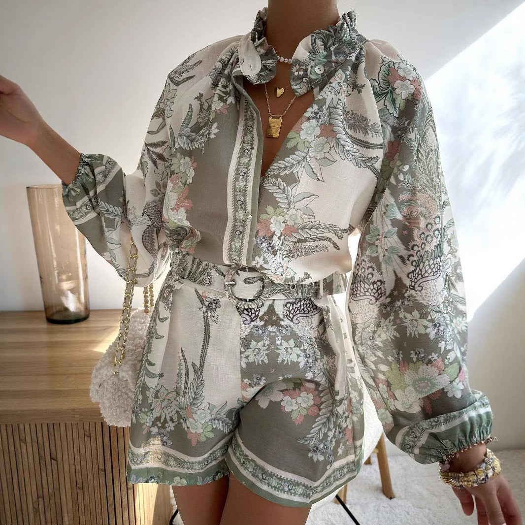 Set Donna Estivo in Lino – Camicia Fashion e Shorts a Vita Alta | Look Casual Chic