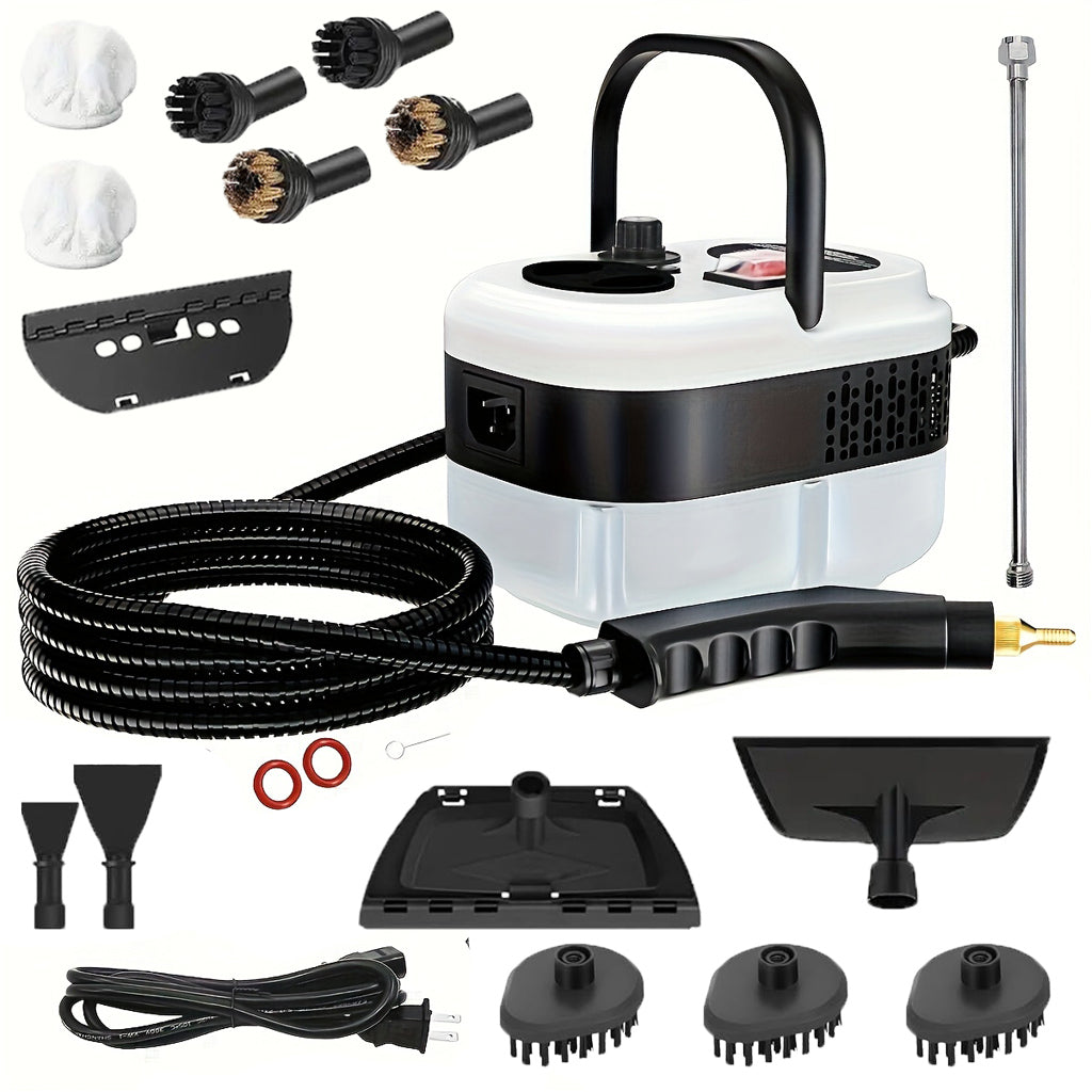 Pulitore a Vapore Portatile 2500W con 12 Accessori – Pulizia Profonda per Casa, Auto, Bagno e Cucina