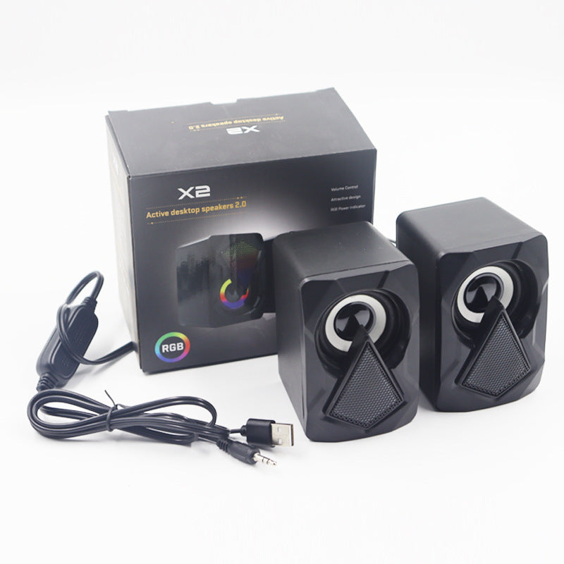 Altoparlanti RGB da Scrivania | Mini Speaker USB Extra Bass per PC e Laptop