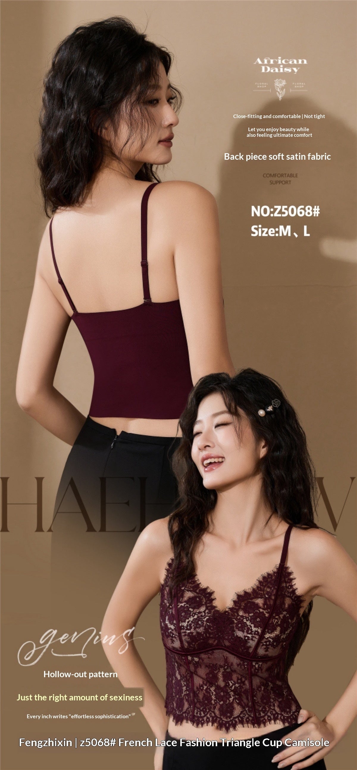 Top in Pizzo Donna con Coppe – Camisole Triangolare Imbottita Elegante