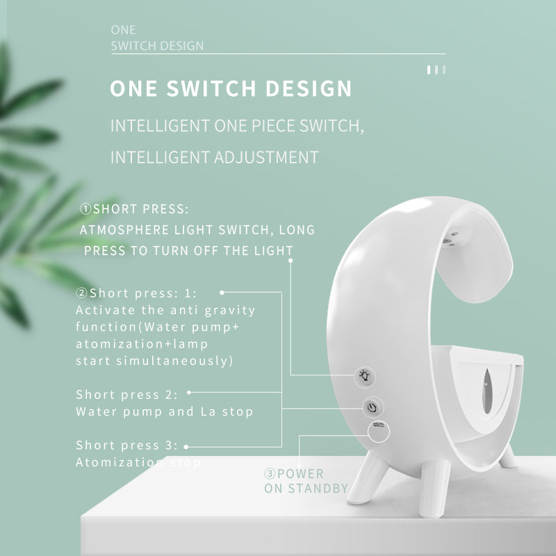 Umidificatore Anti‑Gravità con Luce RGB | Lampada Atmosfera Creativa da Scrivania