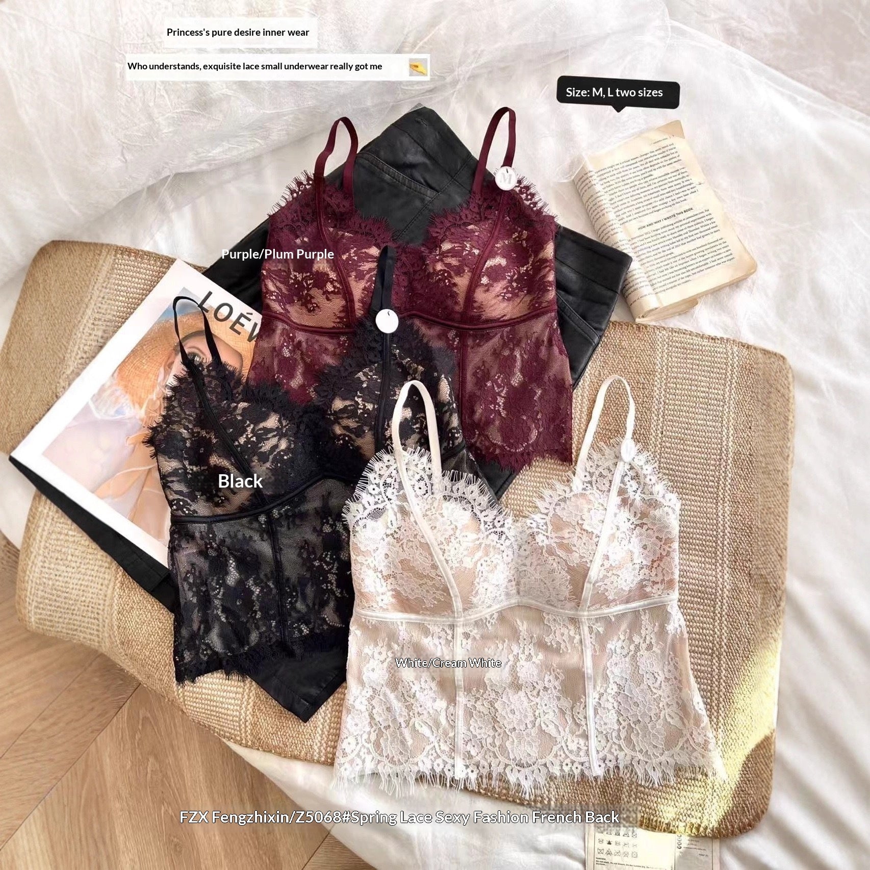 Top in Pizzo Donna con Coppe – Camisole Triangolare Imbottita Elegante